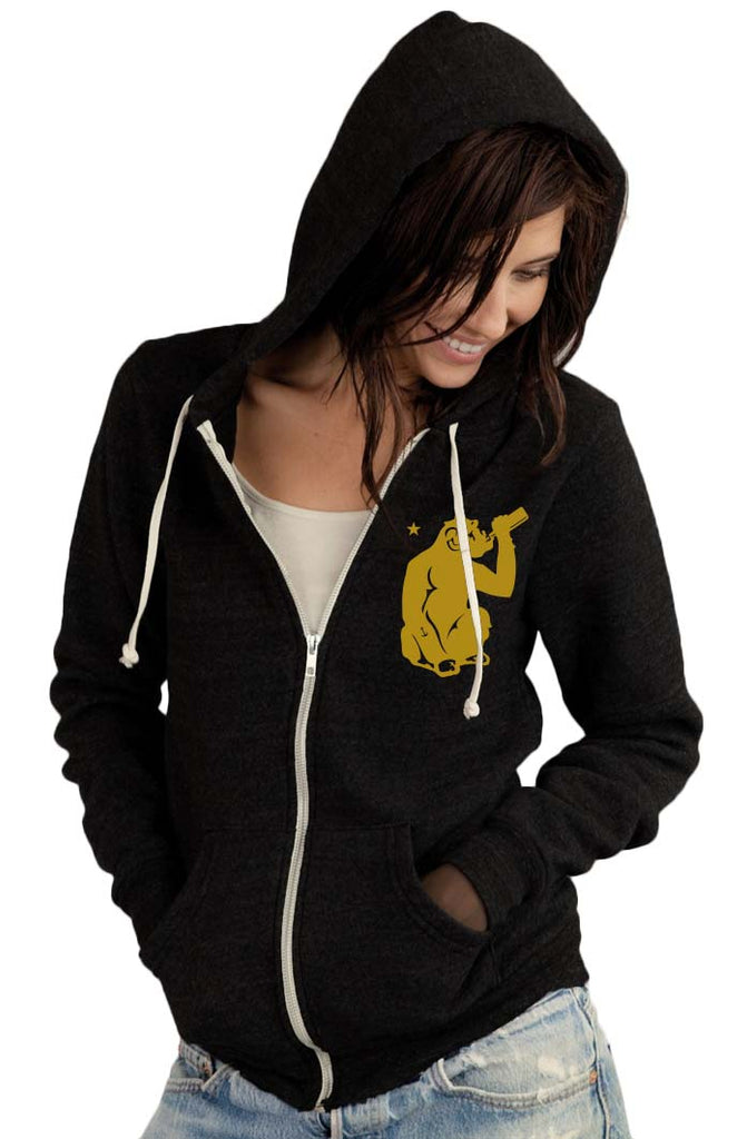 Unisex Zip Hoodie Left Chest Print Brass Monkey Shop