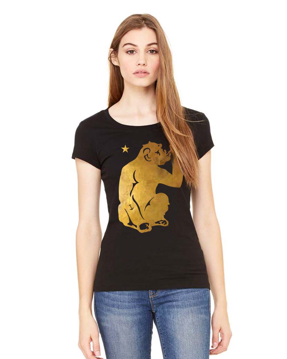 Ladies Sheer Jersey T-Shirt - Gold Monkey